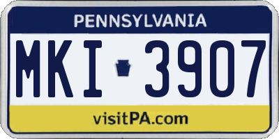 PA license plate MKI3907