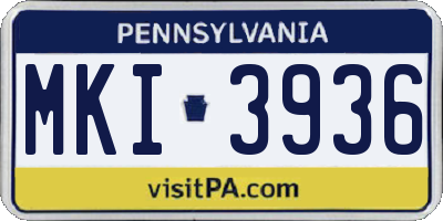 PA license plate MKI3936