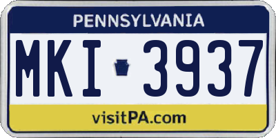 PA license plate MKI3937