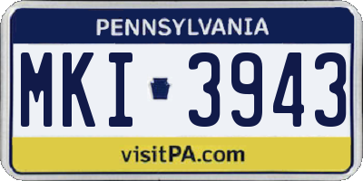 PA license plate MKI3943