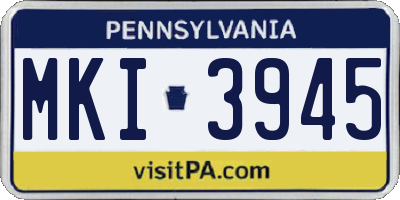 PA license plate MKI3945