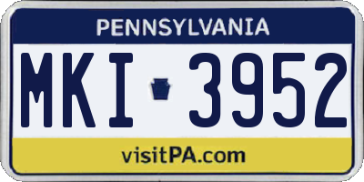 PA license plate MKI3952