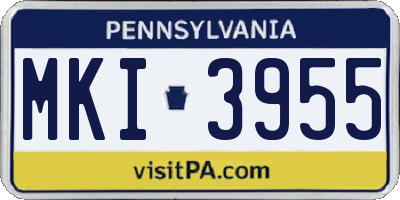 PA license plate MKI3955