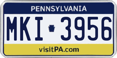 PA license plate MKI3956