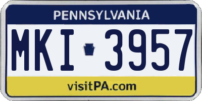 PA license plate MKI3957