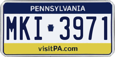 PA license plate MKI3971