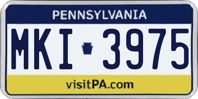 PA license plate MKI3975