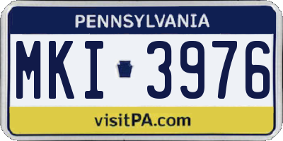 PA license plate MKI3976