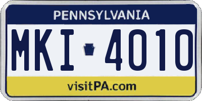 PA license plate MKI4010