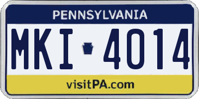 PA license plate MKI4014
