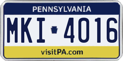 PA license plate MKI4016