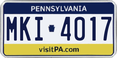 PA license plate MKI4017