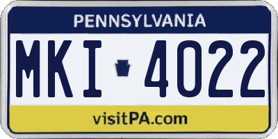 PA license plate MKI4022