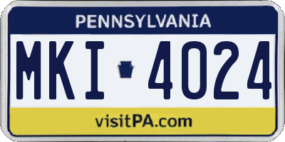 PA license plate MKI4024