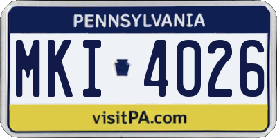 PA license plate MKI4026