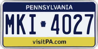 PA license plate MKI4027