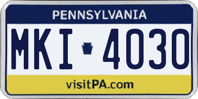 PA license plate MKI4030