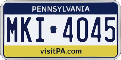 PA license plate MKI4045