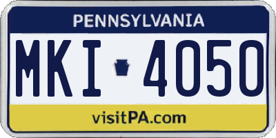 PA license plate MKI4050