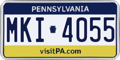 PA license plate MKI4055
