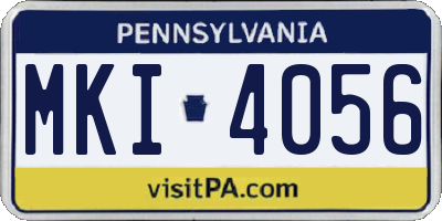 PA license plate MKI4056