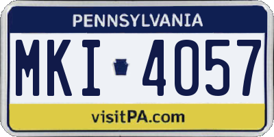 PA license plate MKI4057