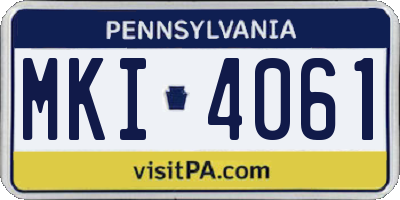 PA license plate MKI4061