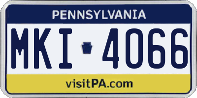PA license plate MKI4066
