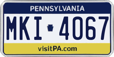 PA license plate MKI4067