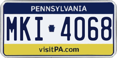 PA license plate MKI4068