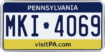 PA license plate MKI4069