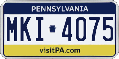 PA license plate MKI4075