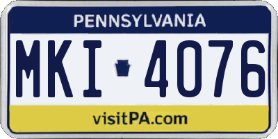 PA license plate MKI4076