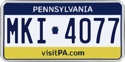 PA license plate MKI4077