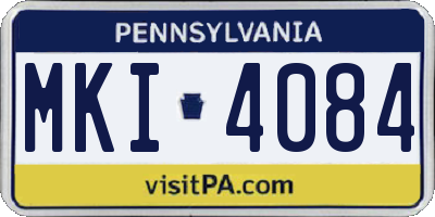 PA license plate MKI4084