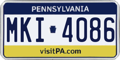 PA license plate MKI4086