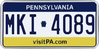 PA license plate MKI4089
