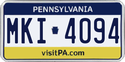 PA license plate MKI4094
