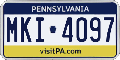 PA license plate MKI4097