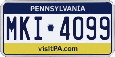 PA license plate MKI4099