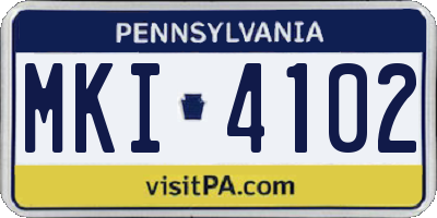 PA license plate MKI4102