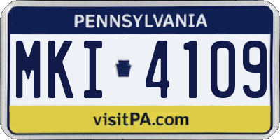 PA license plate MKI4109
