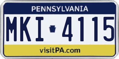 PA license plate MKI4115