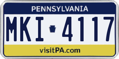 PA license plate MKI4117