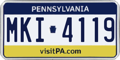PA license plate MKI4119