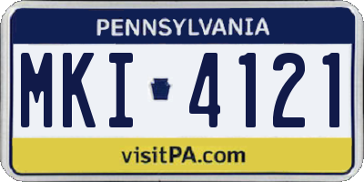PA license plate MKI4121