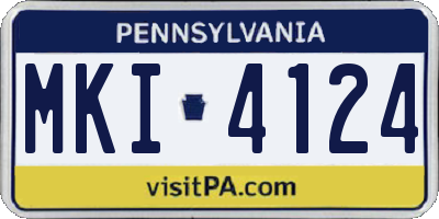 PA license plate MKI4124