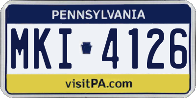 PA license plate MKI4126