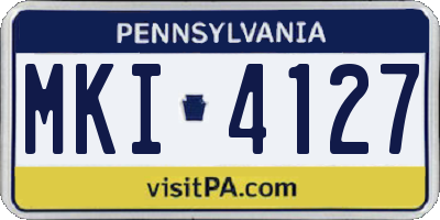 PA license plate MKI4127
