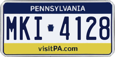 PA license plate MKI4128